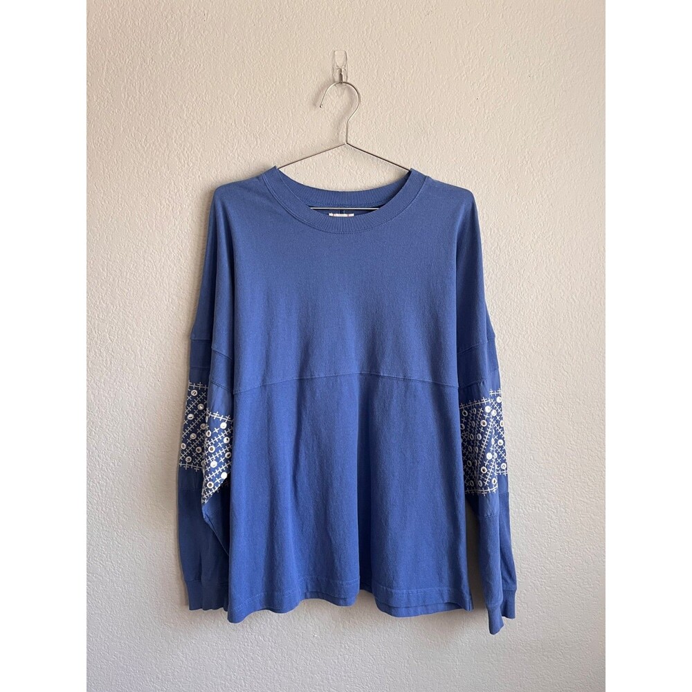 BDG Cape May Embellished Long Sleeve in Blue Size SMALL
